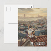 San Francisco Cat on rooftop ポストカード (正面/裏面)