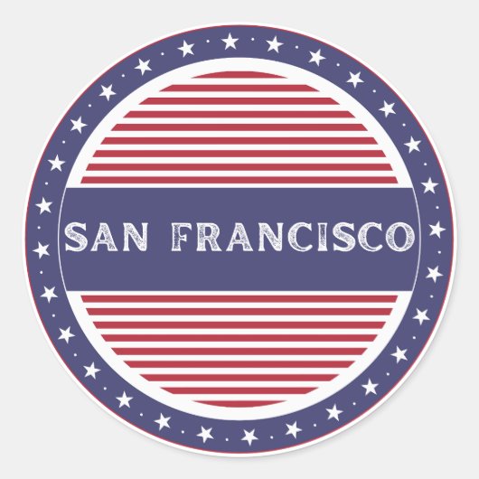 San Francisco City Pride Emblem American Identity ラウンドシール (正面)