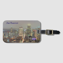 San Francisco Cityscape at Nighttime Luggage Tag ラゲッジタグ