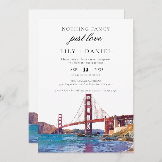 San Francisco Elopement Wedding Reception 招待状 (正面/裏面)