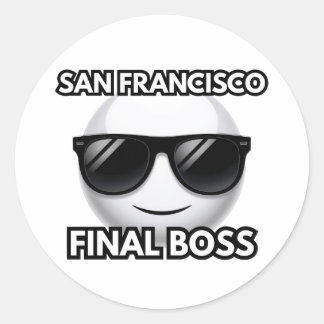 San Francisco Final Boss Cool Emoji Sticker ラウンドシール