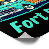 San Francisco Fort Point Surf Girl Women Men Vinta ポスター (角)