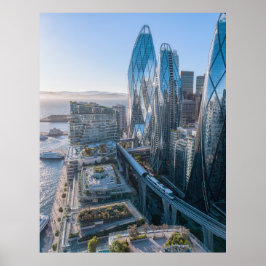 San Francisco Futuristic City Ocean Vista ポスター