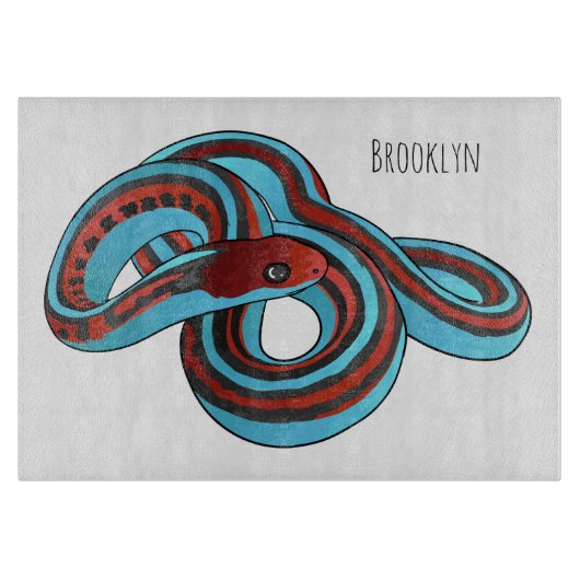 San Francisco garter snake cartoon illustration  カッティングボード (正面)