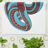 San Francisco garter snake cartoon illustration キッチンタオル (折り畳み)