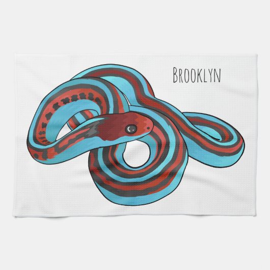 San Francisco garter snake cartoon illustration キッチンタオル (横)