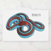San Francisco garter snake cartoon illustration フードラベル (シングルラベル)