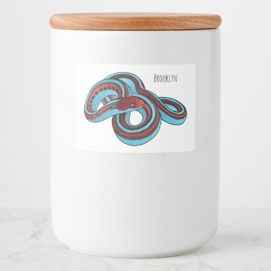 San Francisco garter snake cartoon illustration フードラベル (正面)