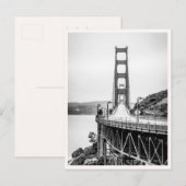 San Francisco Golden Gate Bridge Black & White ポストカード (正面/裏面)