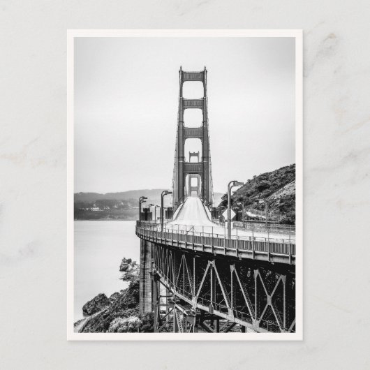 San Francisco Golden Gate Bridge Black & White ポストカード (正面)