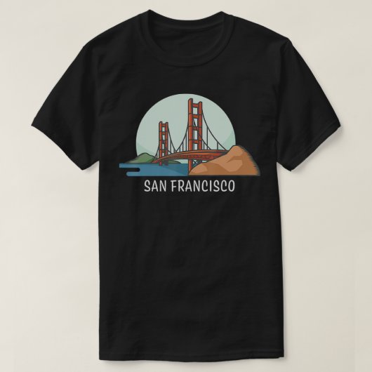San Francisco  Golden Gate Bridge  California Gift Tシャツ (デザイン正面)