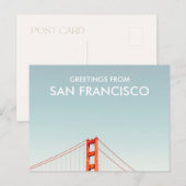 San Francisco Golden Gate Bridge Greetings From ポストカード (正面/裏面)