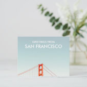 San Francisco Golden Gate Bridge Greetings From ポストカード (スタンド正面)