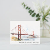 San Francisco Golden Gate Bridge Landscape Travel シーズンポストカード (スタンド正面)