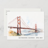 San Francisco Golden Gate Bridge Landscape Travel シーズンポストカード (正面/裏面)