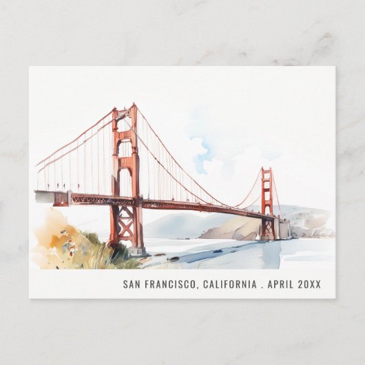 San Francisco Golden Gate Bridge Landscape Travel シーズンポストカード (正面)