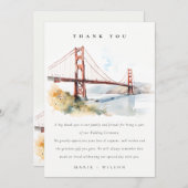 San Francisco Golden Gate Bridge Landscape Wedding サンキューカード (正面/裏面)