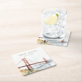 San Francisco Golden Gate Bridge Landscape Wedding スクエアペーパーコースター (インサイチュ)