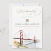 San Francisco Golden Gate Bridge Landscape Wedding セーブザデート (正面)