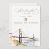 San Francisco Golden Gate Bridge Landscape Wedding セーブザデート (正面/裏面)