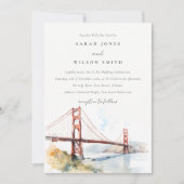 San Francisco Golden Gate Bridge Landscape Wedding 招待状 (正面)