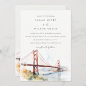 San Francisco Golden Gate Bridge Landscape Wedding 招待状 (正面/裏面)