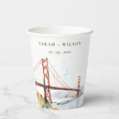 San Francisco Golden Gate Bridge Landscape Wedding 紙コップ (裏面)