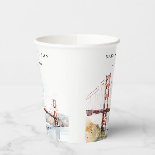 San Francisco Golden Gate Bridge Landscape Wedding 紙コップ (左)