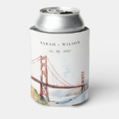 San Francisco Golden Gate Bridge Landscape Wedding 缶クーラー (缶裏面)
