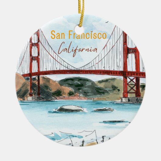 San Francisco Golden Gate Bridge Ornament セラミックオーナメント (正面)