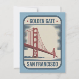 San Francisco Golden Gate Bridge Retro ポストカード