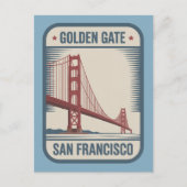San Francisco Golden Gate Bridge Retro ポストカード (正面)