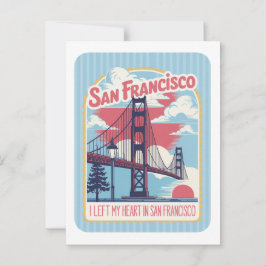 San Francisco Golden Gate Bridge Retro ポストカード