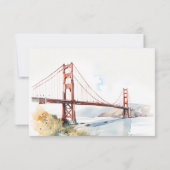 San Francisco Golden Gate Bridge Scape Wedding 出欠カード (裏面)