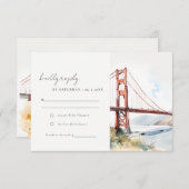 San Francisco Golden Gate Bridge Scape Wedding 出欠カード (正面/裏面)