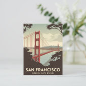 San Francisco Golden Gate Bridge View ポストカード (スタンド正面)