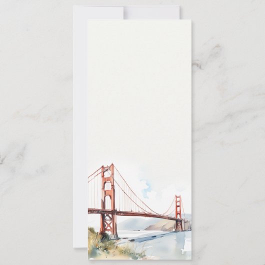 San Francisco Golden Gate Bridge Wedding Menu Card 招待状 (裏面)