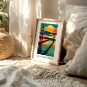 San Francisco Golden Gate Sunset Poster ポスター