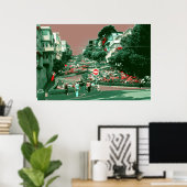San Francisco Lombard Street - Pop Art Print ポスター (ホームオフィス)