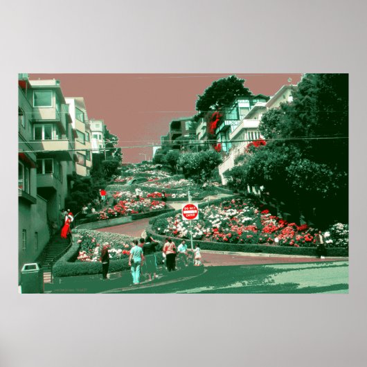 San Francisco Lombard Street - Pop Art Print ポスター (正面)