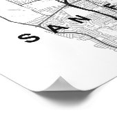 San Francisco Minimalist Map (Black & White) ポスター (角)