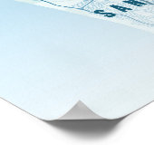 San Francisco Ocean Print Map Wallart Poster Gift  ポスター (角)