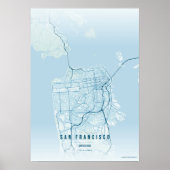 San Francisco Ocean Print Map Wallart Poster Gift  ポスター (正面)