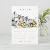 San Francisco Painted Ladies Landscape Wedding サンキューカード (スタンド正面)
