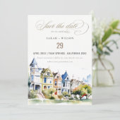 San Francisco Painted Ladies Landscape Wedding セーブザデート (スタンド正面)