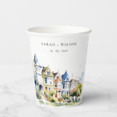 San Francisco Painted Ladies Landscape Wedding 紙コップ (裏面)