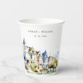 San Francisco Painted Ladies Landscape Wedding 紙コップ (正面)