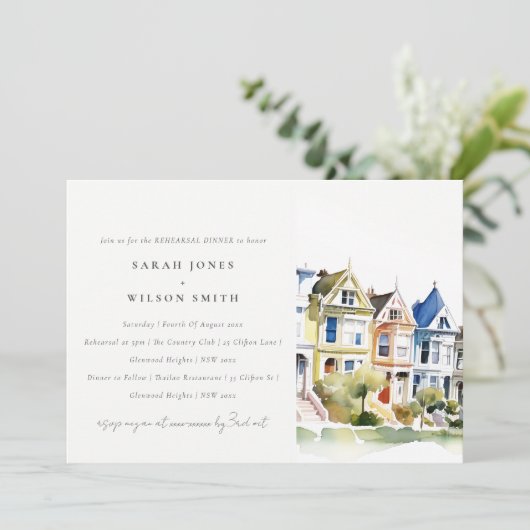 San Francisco Painted Ladies Rehearsal Dinner 招待状 (スタンド正面)