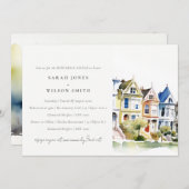 San Francisco Painted Ladies Rehearsal Dinner 招待状 (正面/裏面)