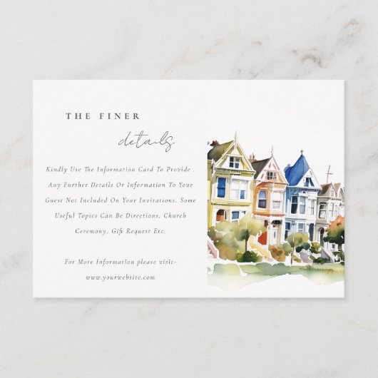San Francisco Painted Ladies Wedding Details エンクロージャーカード (正面)